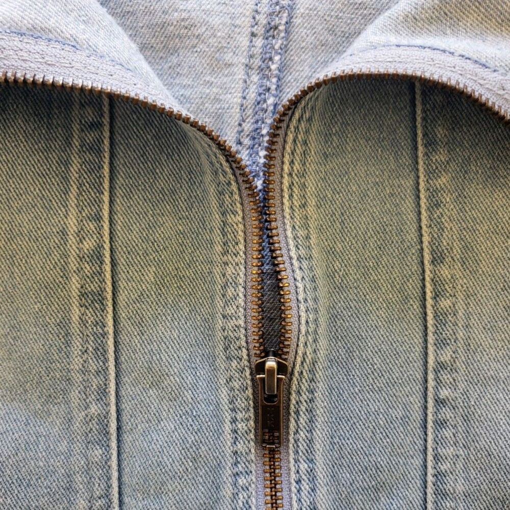 Billabong Ride Right Skirt Size 26 Light Blue Denim Jean Full Front Zip - Picture 6 of 8
